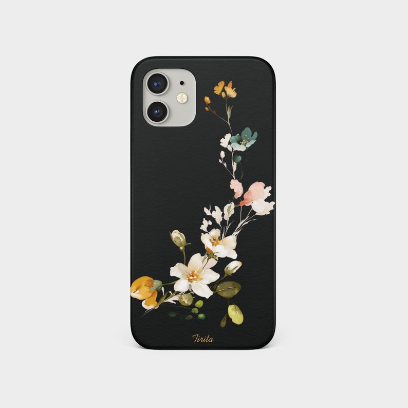 Étui rigide pour téléphone Tirita, roses florales, fleurs vintage, branche de fleurs de cerisier pour iPhone 15 14 13 12 5 5s SE 6 7 & 8 X Xs Samsung S20 S10 S9 04