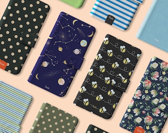 Wallet Flip Phone Case Flowers Roses Space Moon Stars Planets Bees Polka Dot Stripe for iPhone 17 16 15 14 13 12 Pro Max Samsung S25 S23 S22