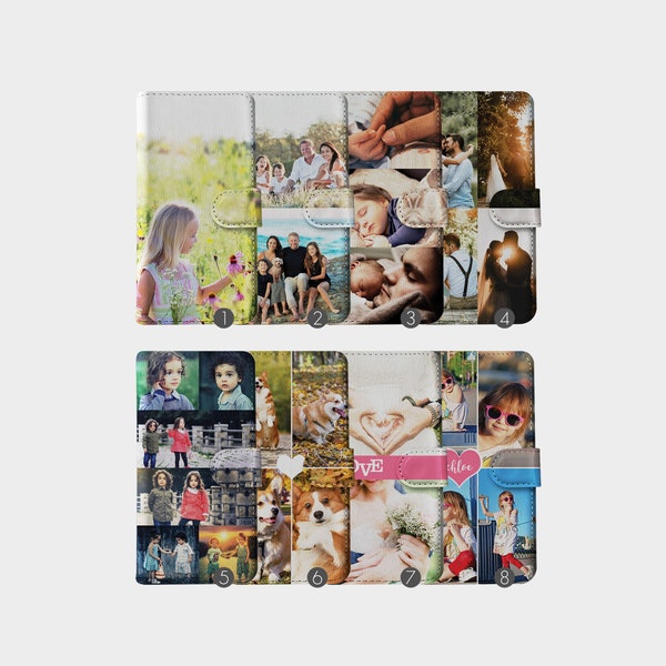 Personalised Flip Wallet Phone Case Custom Photo Picture Image for iPhone 15 14 13 12 11 6 7 8 10 SE Samsung Galaxy S20 S10 S9