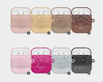 Tirita Personalised AirPod Case Cover for AirPods 4 3 2 & AirPods Pro 3 2 1 Aesthetic For Girls Designer UK Case Clip Keychain Animal Print