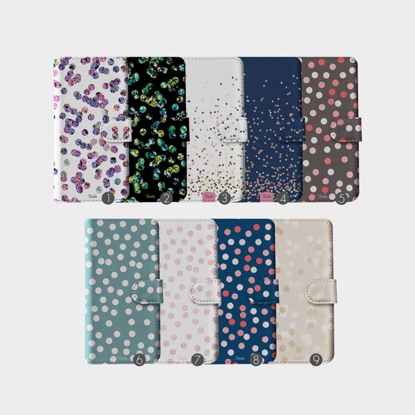 Tirita Wallet Flip Phone Case Polka Dot Sequins Colourful Diamonds Print for iPhone 15 14 13 12 11 6 7 8 10 SE Samsung Galaxy S20 S10