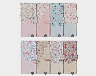 Étui portefeuille en cuir Tirita pour téléphone portable Shabby Chic anglais roses fleurs été pour iPhone 15 14 13 11 SE 12 11 6s 8 Plus Xs Max Samsung