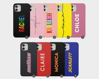 Tirita Personalised Custom Case Cover for iPhone 14 13 12 11 6 7 8 10 SE 2022 Samsung Galaxy S20 S10 S9 Vivid Colours Rainbow Name Initials