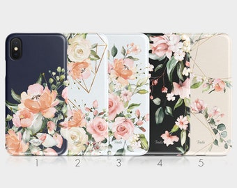 Étui rigide pour téléphone Tirita, fleurs roses anglaises vintage, fleurs de pivoine, minable mignon iPhone pour Samsung Galaxy S20 S10 15 14 13 12 5 5s SE 7 8 Xs