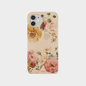 Étui rigide pour téléphone Tirita, roses florales, fleurs vintage, branche de fleurs de cerisier pour iPhone 15 14 13 12 5 5s SE 6 7 & 8 X Xs Samsung S20 S10 S9 03