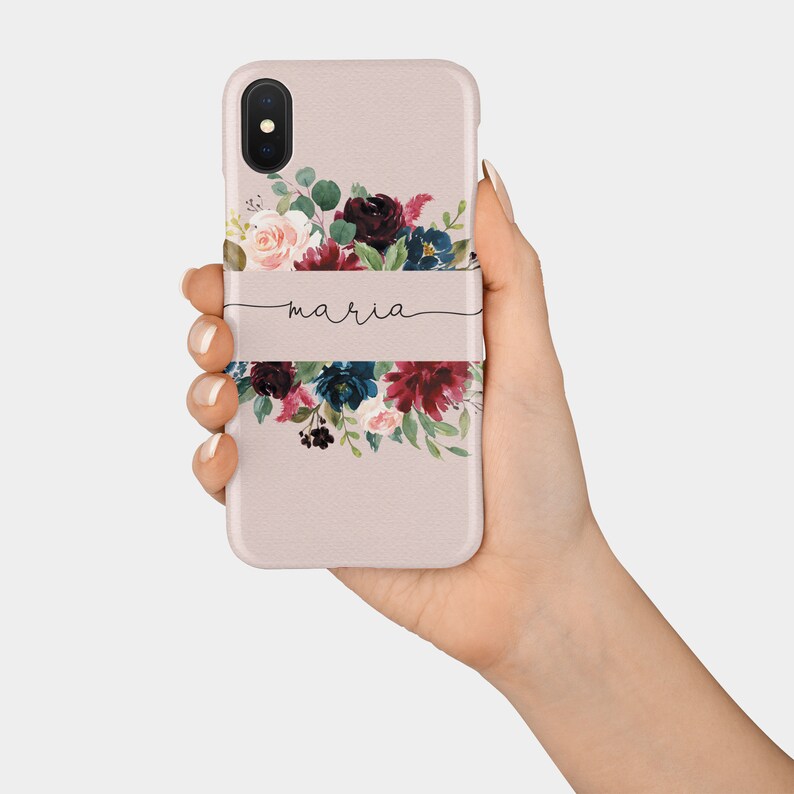 Personalised Custom Hard Phone Case Spring Flowers English Etsy