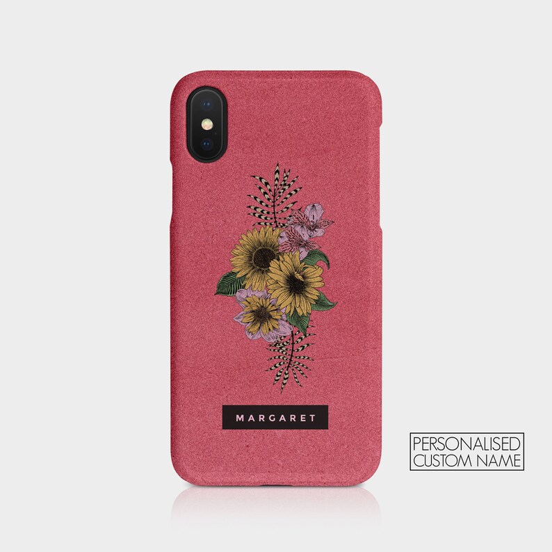 Personalised Custom Hard Phone Case Aesthetic Floral Etsy