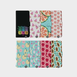Tirita Leder Flip Handyhülle Herzen Obst Sommer Ananas Bananen Orange für iPhone 15 14 13 12 11 5 SE 6 6s 7 8 Plus Xr Xs Max