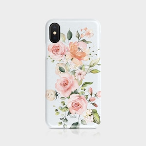 Étui rigide pour téléphone Tirita, fleurs roses anglaises vintage, fleurs de pivoine, minable mignon iPhone pour Samsung Galaxy S20 S10 15 14 13 12 5 5s SE 7 8 Xs 03