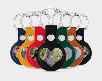 Personalised Custom Photo Picture Image AirTag Keyring Holder for Apple AirTag 2 & 1 Case with Key Ring for Apple Air Tag Heart Shape Photo