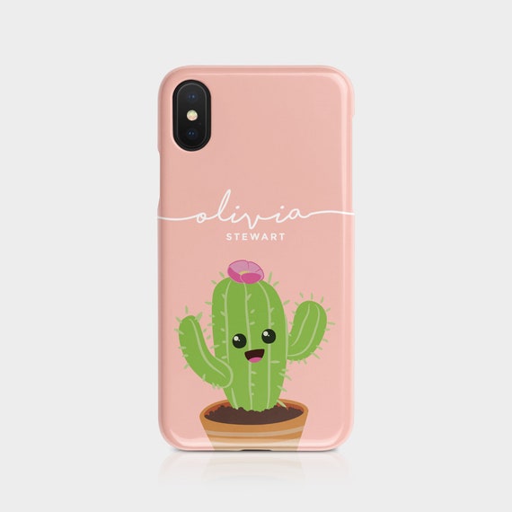 Personalised Custom Hard Phone Case Kawaii Cactus Avocado Mexican