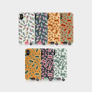 Tirita Hard Phone Case Retro 80s Vintage Cassette Tape Thunderbolt iPhone 12 11 5 5s SE 6 6s 7 & 8 Plus X Xs Samsung Motorola LG Huawei HTC