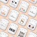 Tirita Personalised AirPod Case Cover for AirPods 1 2 3 4, AirPods Pro 1 & 2 Cute Designer Girls Designer UK Case with Clip Keychain