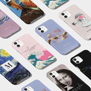 Personalised Custom Phone Case Aesthetic Famous Art Mona Lisa Starry Night Van Gogh for iPhone 16 15 14 13 12 11 SE & Samsung S24 S23 S22
