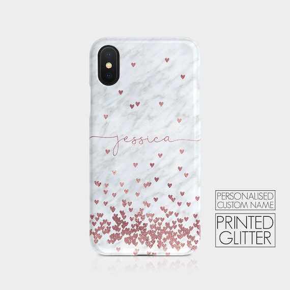 Rose Oro Pendiente Animal Print Nombre Personalizado teléfono caso para IPHONE SAMSUNG