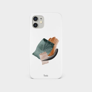 Étui rigide pour téléphone Tirita, esthétique minimaliste, tons terre, feuilles nature pour iPhone 15 14 13 12 5 SE 6 6s 78 X Xs Samsung S20 S10 S9 09