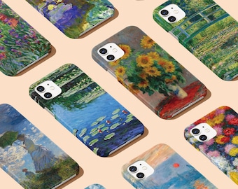 Phone Case for iPhone 17 16 15 14 13 12 Pro & Samsung S25 S24 S23 | Hard Cell Phone Cover Famous Paintings Monet Claude Water Lilies Sunrise