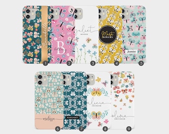 Tirita coque de téléphone personnalisée couverture personnalisée beaux papillons fleurs pour iPhone 13 12 11 5 5s SE 6 6s 7 8 Plus X Xr Samsung S20 S10 S9