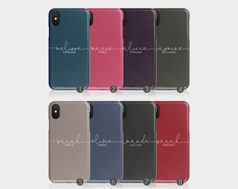 Personalisierte Initialen Custom Hard Phone Case Plain Monochrom Deep Color Name für iPhone 15 14 13 12 5 SE 6s 7 8 Xr Samsung Galaxy S20 S10