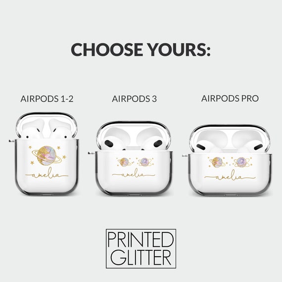 Tirita Funda AirPod personalizada para AirPods 1 2 AirPods 3 AirPods Pro 1  y 2 Estética para niñas Diseñador Reino Unido Claro con llavero de clip -   México