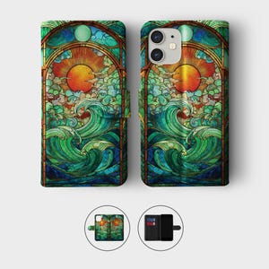 Plånboksfodral i målat glas | iPhone 17-fodral | iPhone 16 | iPhone 13 | iPhone 15 | iPhone 14 | iPhone 11 Pro Max Plus | S22 S24 S25 05