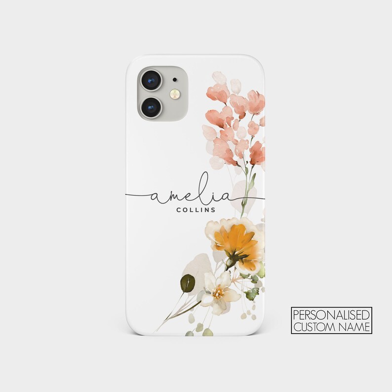 Coque personnalisée Tirita, coque personnalisée esthétique, monogramme fleurs vintage roses, nom pour iPhone 15 14 13 12 11 7 8 10 SE Samsung S20 S10 07