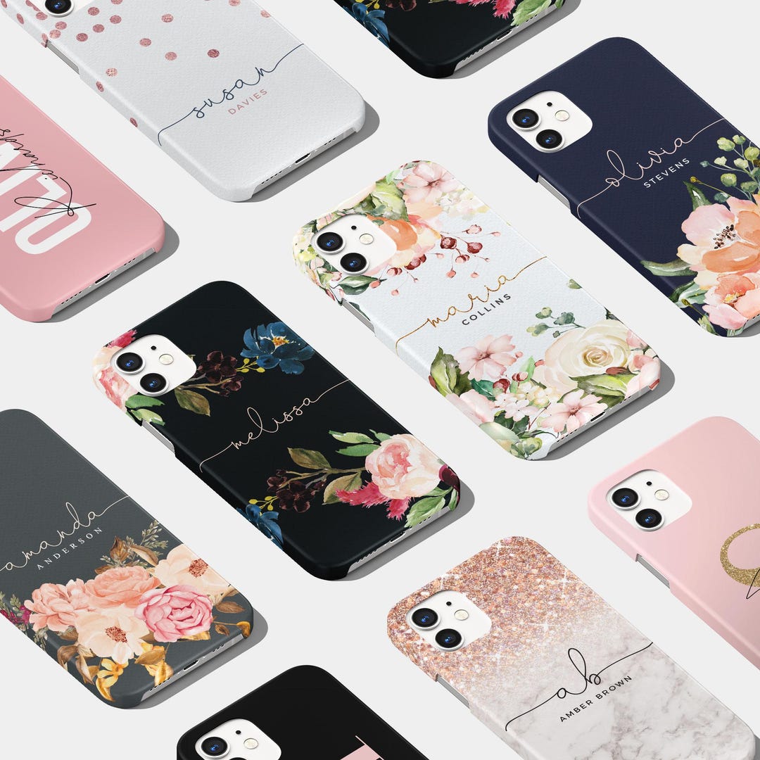 Personalised Phone Case | Custom Name Initials for iPhone 17 17e 16 15 ...