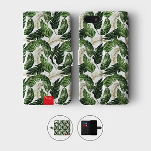 Portefeuille Tirita Étui pour téléphone à rabat en cuir Plantes tropicales Feuilles vertes Fleur de cactus Palmier pour iPhone 15 14 13 12 11 SE 6 6s 7 8 Plus X Xr Xs Max 08