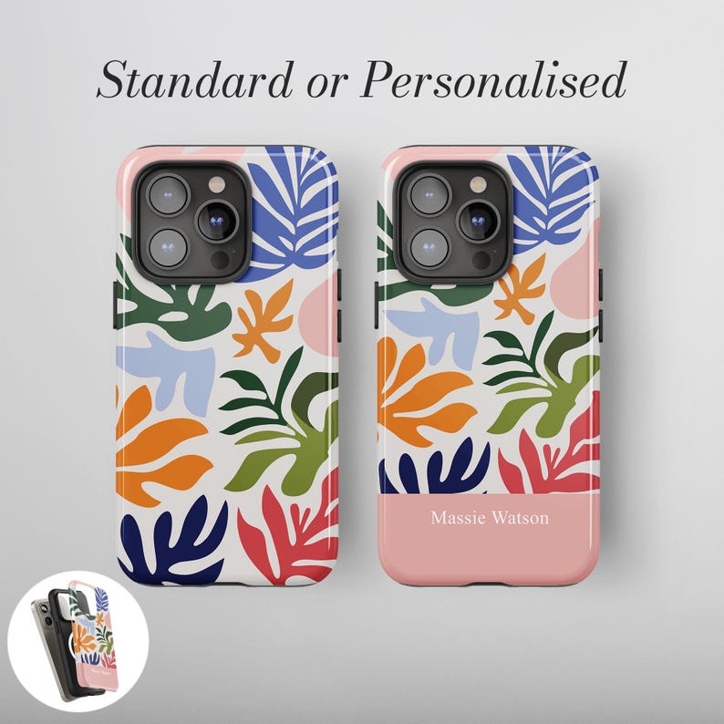 Personligt blommigt Matisse-skal | iPhone 18 Pro Max | iPhone 17-skal | iPhone 16 Pro | 15 14 13 12 11 16e 17e Air Plus Mini | MagSafe 03