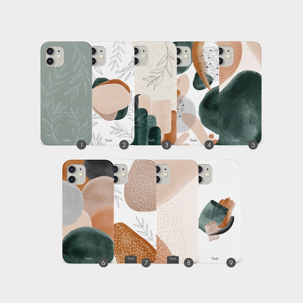 Tirita Hard Phone Case Cover Minimalistische Ästhetik Erdige Töne Blätter Natur für iPhone 15 14 13 12 5 SE 6 6s 78 X Xs Samsung S20 S10 S9