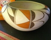 Huge Nice Vintage Bowl Pottery Hopi Pueblo 7 inch Polychrome Clay UnSigned