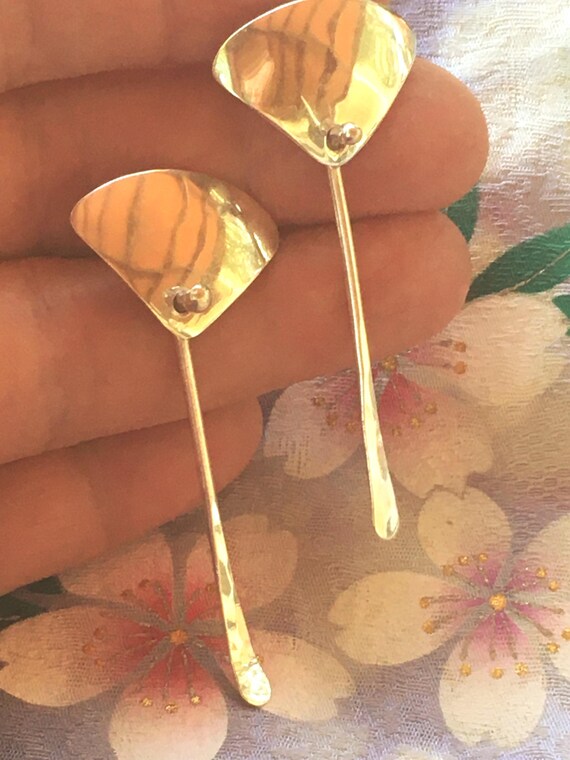 Artisan Designed 2" Dangle Sterling Silver French… - image 1