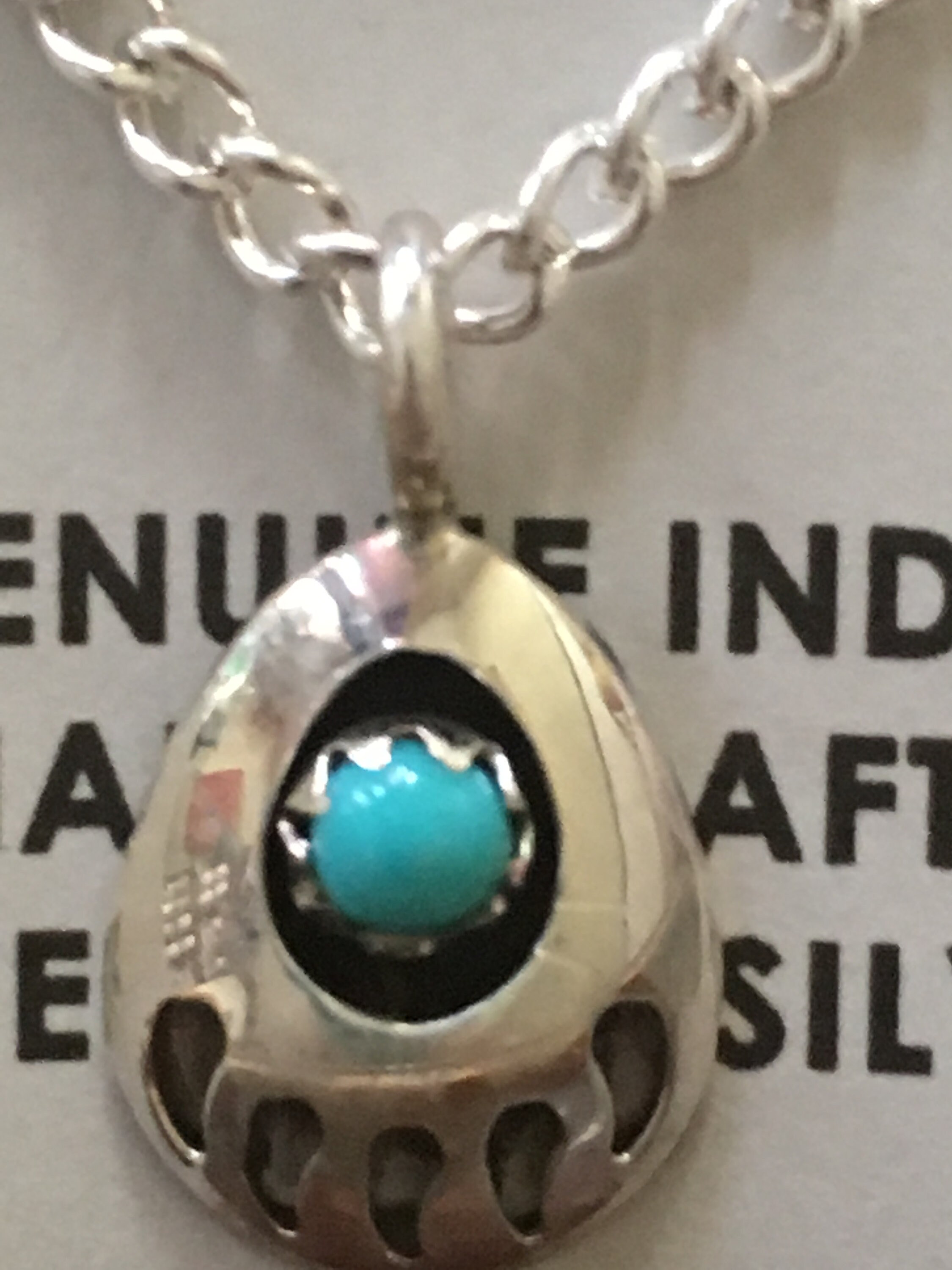 Traditional Navajo Bear Claw Turquoise in Sterling Silver + Earrings ...