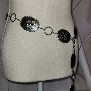 Antique Silver Metal Mix and Button Concho Belt 38 inch or Use for Hat or Necklace