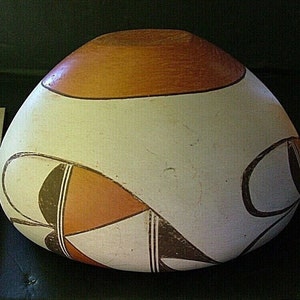 Huge Nice Vintage Bowl Pottery Hopi Pueblo 7 inch Polychrome Clay UnSigned