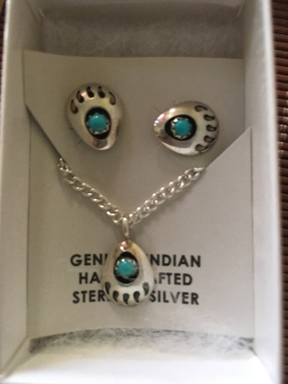 Traditional Navajo Bear Claw Turquoise in Sterlin… - image 5