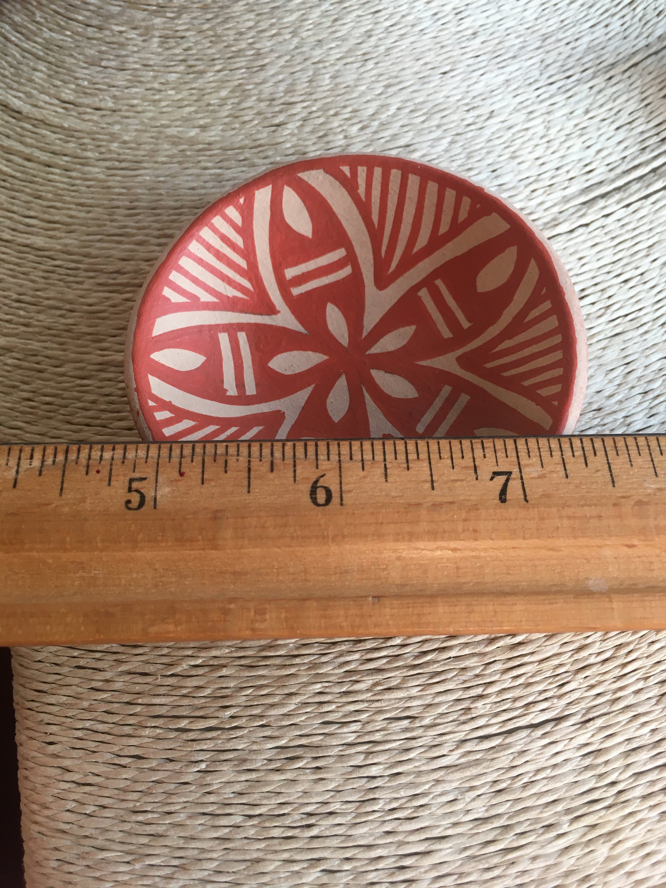 Rare Orange Pottery Southwest Acoma Pueblo Older Traditional Small ...