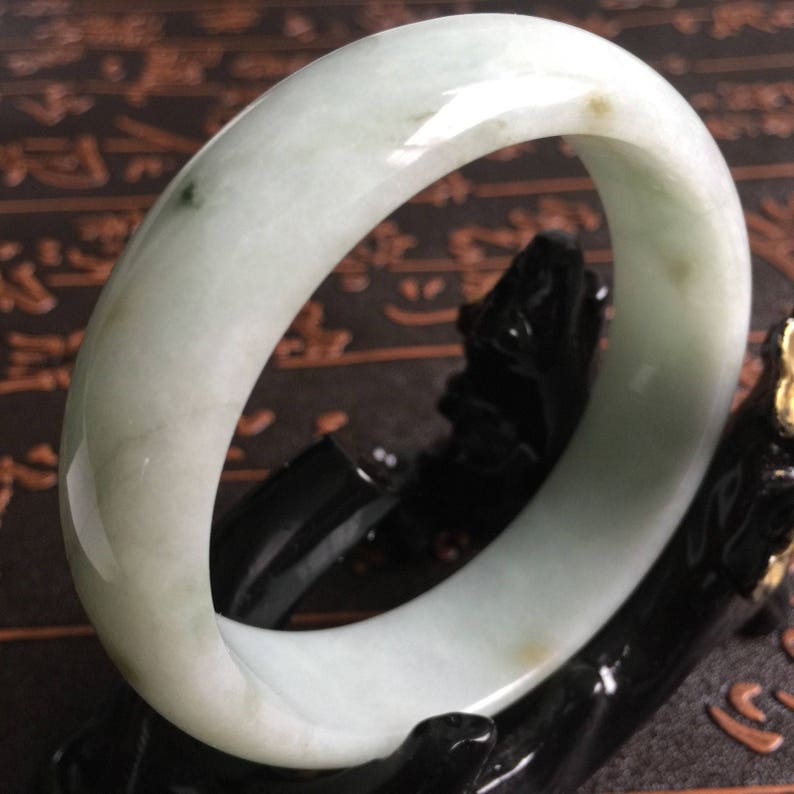 Rare WHITE Jadeite Jade Bangle 55mm Gem Certified ABracelet Etsy