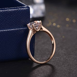 Morganite Ring Rose Gold Engagement Ring Solitaire Wedding - Etsy