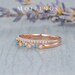 Turquoise Diamond Wedding Band Set Vintage Women Rose Gold Ring 