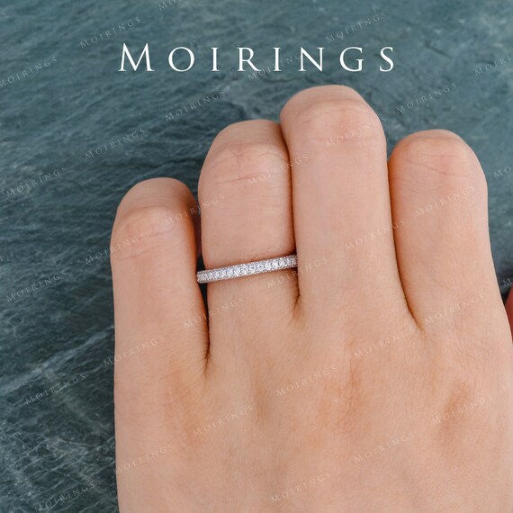 3 sided diamond wedding on sale band