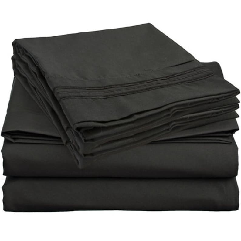 TOP Split King Royal Collection 1900 Egyptian Cotton Bamboo Quality Bed Sheet Set with 1 Fitted Sheet with 34" Split 1 King Flat and 2 Pcs image 7