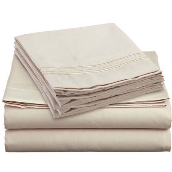 Royal Collection 1900 Split King Sheet Set – 5pc Bamboo Quality, Deep Pocket, Wrinkle & Shrink Free (Grey) - View #13