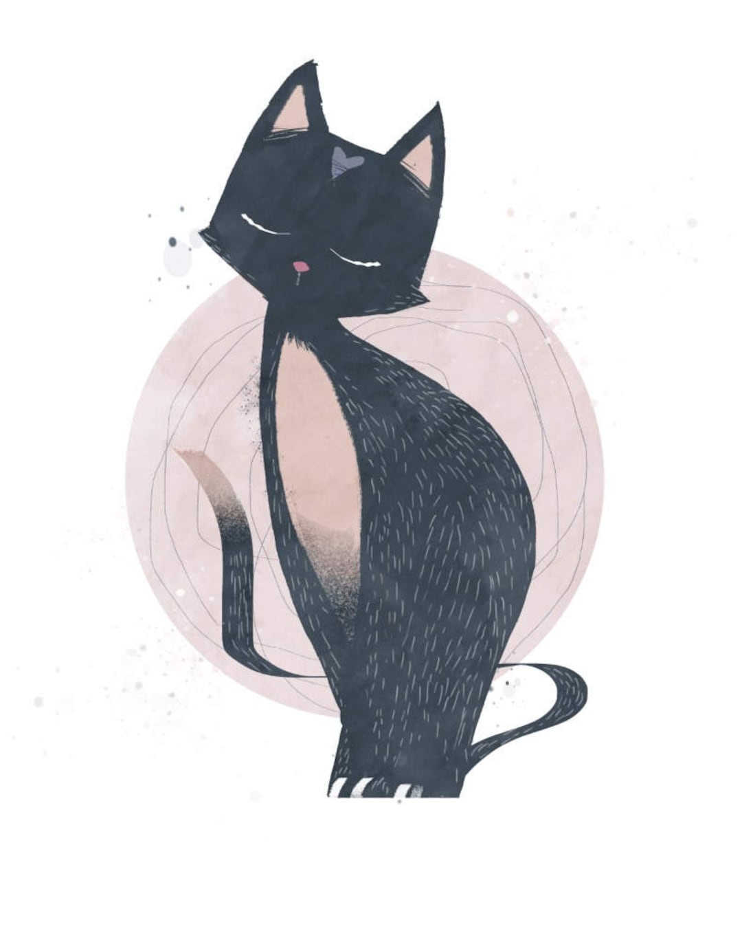 Nursery Wall Art, Cat Illustration, Boy or Girl Room Decor Etsy