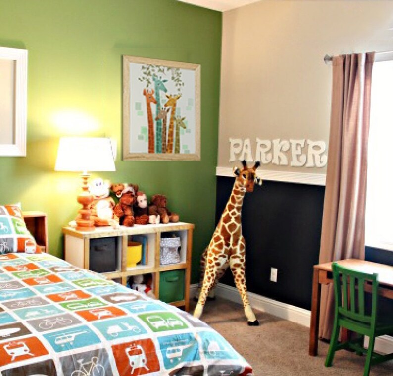 Wall Art Giraffe Illustration Boy or Girl Room Decor Etsy