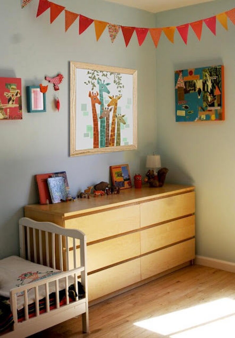 Wall Art Giraffe Illustration Boy or Girl Room Decor Etsy