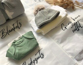 15 x Labelled Hospital bag organiser, Maternity Sacks, Baby Bag Hospital Organizer, Mum to be Gift, Newborn Essentials, Large Zip Lock Bags