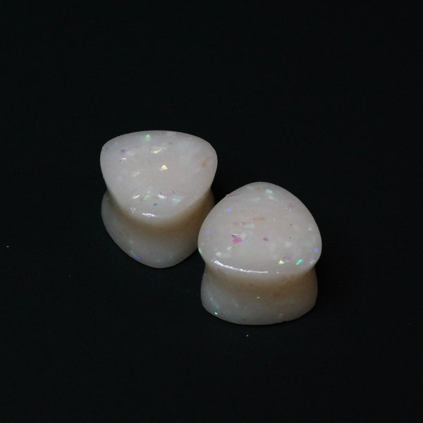 Opal Dreieck Double Flared Plugs Gauge Ohrringe