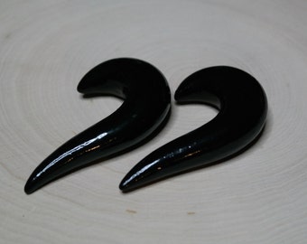 Black Fish Hook Gauge Earrings