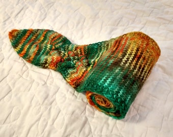 Celtic Autumn Scarf, Hand-knit Wool